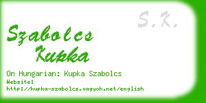 szabolcs kupka business card